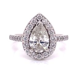 14K White Gold 1.07 Ct. GIA Certified Pear-shape Diamond Ring
