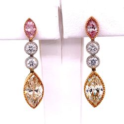 *18K Yellow Gold Colored Diamond Earrings*
