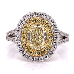 18K White Gold Fancy Light Yellow 1.20 Ct. Diamond Ring
