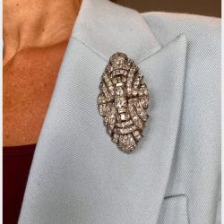 Wasler Wald Art Deco 18K & Platinum Diamond Clips