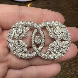 Art Deco Platinum 11.75 Ct. Diamond Brooch
