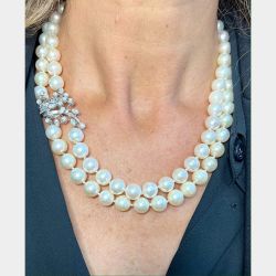 1950's Platinum Cultured Pearl Necklace
