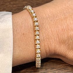 18K Yellow Gold Diamond Ankle Tennis Bracelet