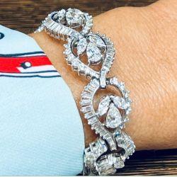 1950's Vintage Platinum Diamond Bracelet
