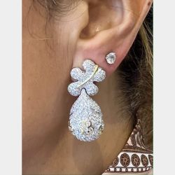 18K White and Yellow Gold Diamond Drop Earrings