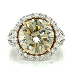 18K White and Yellow Gold GIA 6.39 Ct. Fancy Diamond Ring