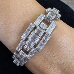 OSCAR HEYMAN Art Deco Platinum Diamond Bracelet

