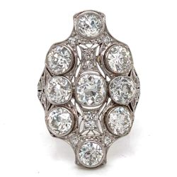 Art Deco Platinum Diamond Cocktail Ring

