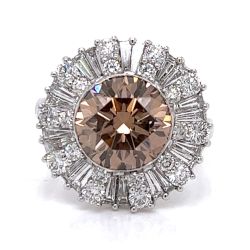18K White Gold 3.36 Ct. Fancy Brown Diamond Ring
