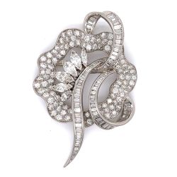 Platinum 9.10 Ct. Diamond Brooch
