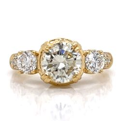 18K Yellow Gold EGL Certified Diamond RIng
