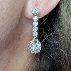 Victorian 18K & Platinum Diamond Earrings
