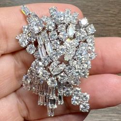 Platinum & 18K Diamond Brooch
