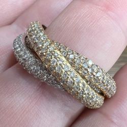 18K Yellow, White, & Rose Gold Diamond Trinity Band
