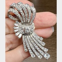 Art Deco Platinum 4.75 Ct. Diamond Brooch