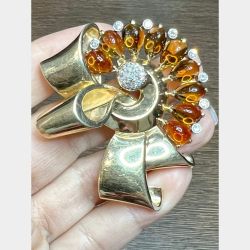 Retro 14K Yellow Gold Brooch
