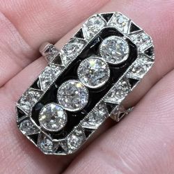 Art Deco Style Diamond & Onyx Ring
