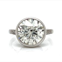 Art Deco Platinum 5.04 Ct. EGL Certified Diamond Ring
