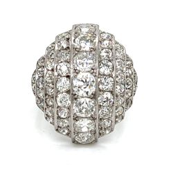1950's 18K White Gold 5.80 Ct. Diamond Cocktail Ring
