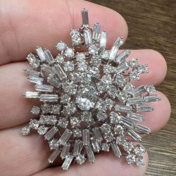 Platinum 10.00 Ct. Diamond Brooch
