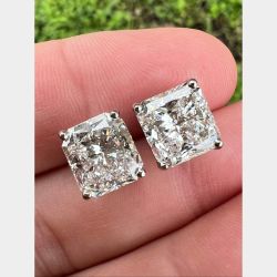 Platinum & 18K GIA Certified 6.10 Ct. Diamond Earrings
