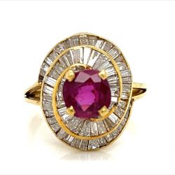 18K Yellow Gold Ruby & Diamond Ring
