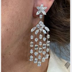 Platinum 23.24 Ct. Diamond Chandelier Earrings
