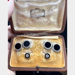 Art Deco Platinum & 18K Dress Set
