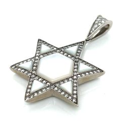 Kabana 14K White Gold Diamond Star of David Pendant