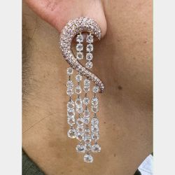 18K Rose & White Gold 8.50 Ct. Diamond Earrings