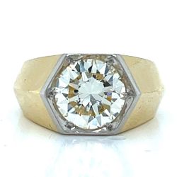 1960's 18K Yellow Gold & Platinum 2.60 Ct. Diamond Ring