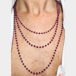 Platinum Ruby Briolette Necklace
