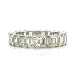 Platinum 6.50 Ct. Emerald-cut Diamond Eternity Band