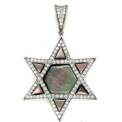 KABANA 14K White Gold Star of David Diamond Pendant