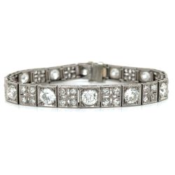 Art Deco Platinum 9.20 Ct. Diamond Bracelet
