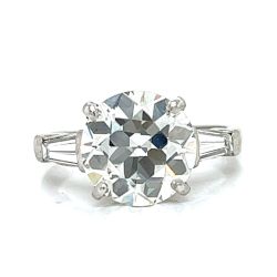 Art Deco Platinum GIA Certified 3.63 Ct. Diamond Ring
