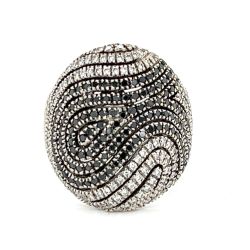 18K White Gold Black & White Diamond Ring