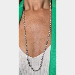 18K White Gold 11.50 Ct. Diamond by the Yard Necklace