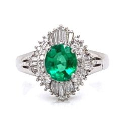 Platinum Emerald & Diamond Ring

