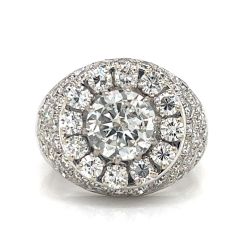 Art Deco French Platinum Diamond Ring
