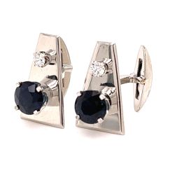 Platinum Diamond & Sapphire Cufflinks
