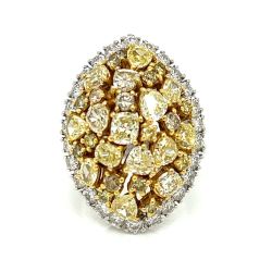 18K White Gold 3.40 Ct. Fancy Yellow Diamond Ring