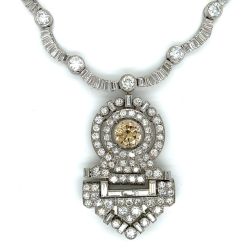 Art Deco French Platinum Diamond Necklace
