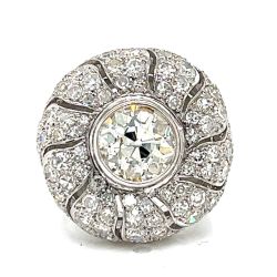 Art Deco Platinum 2.25 Ct. Diamond Cocktail Ring
