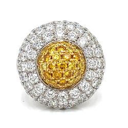 Platinum & 18K White Gold Fancy Yellow Diamond Ring
