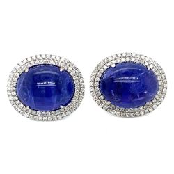 18K White Gold Tanzanite & Diamond Earrings
