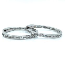 18K White Gold 2.50 Ct. Diamond Hoop Earrings