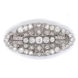 Art Deco Platinum 6.50 Ct. Diamond Brooch