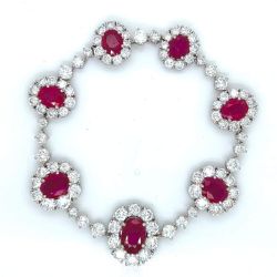 Platinum SSEF Certified Thai Ruby & Diamond Bracelet
