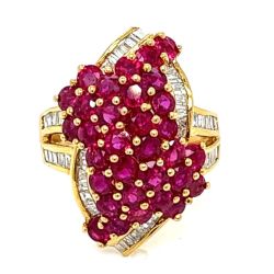 18K Yellow Gold Ruby & Diamond Ring
